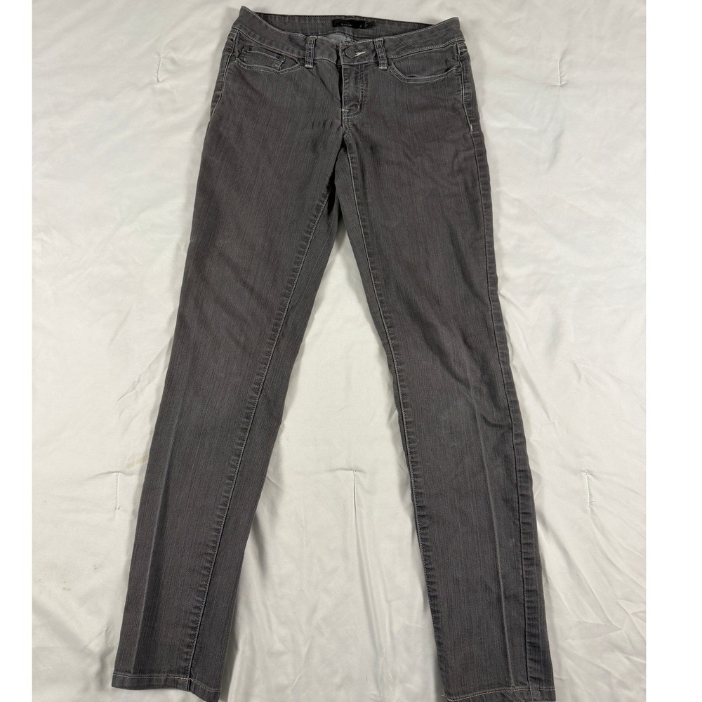 Prana Kara Straight‎ Leg Jeans Charcoal Gray Stretch Denim Womens 4 Minimalist